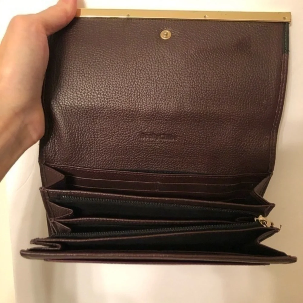 Chloe See by Chole burgundy and black clutch bag